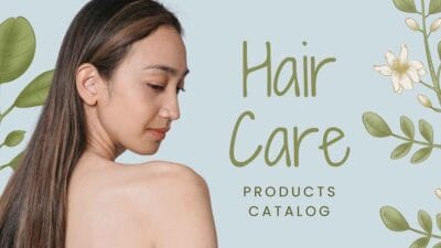 Modern Floral Hair Care Products Catalog Slides